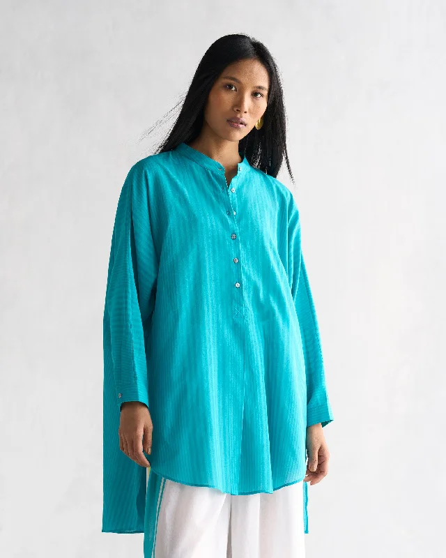 Tab Top - Aqua Sophisticated Women's 