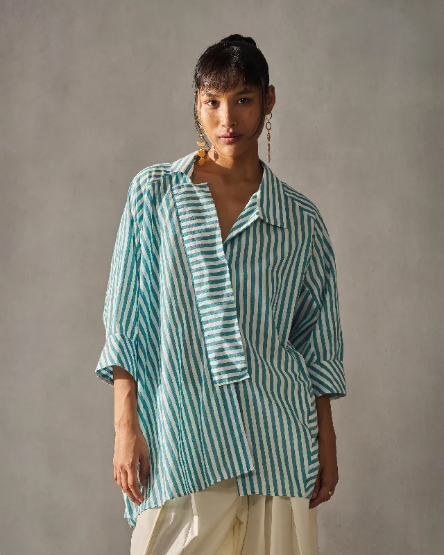 Breeze Shirt - Teal & Ivory Vacation