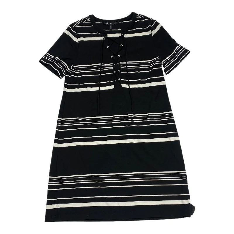Dress Casual Midi By White House Black Market In Black & White, Size: L Artistic Women's Avant - 