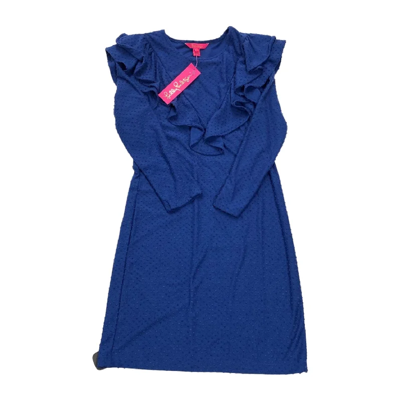 Blue Dress Designer Lilly Pulitzer, Size Xs Dapper Women's Bow - adorned
