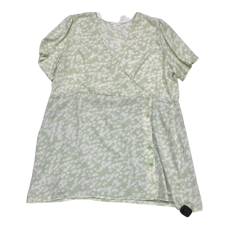 Green & White Dress Casual Midi Leith, Size 4x Monochromatic All - in - one