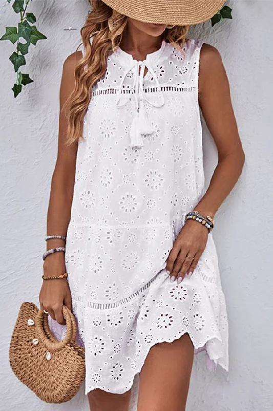 Solid Color Hollow Design Loose Style Dress Athletic Women's High - 