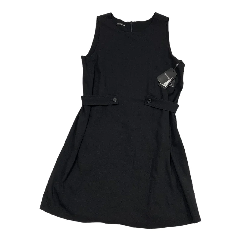 Black Dress Designer Emporio Armani, Size L Sophisticated Women's Tailored