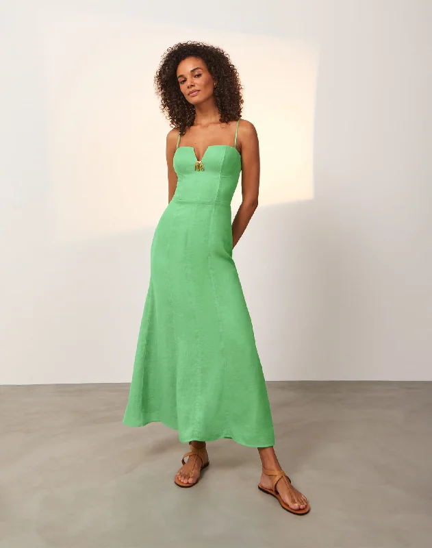 Lilith Detail Long Dress - Seaside Artistic Women's Hand - painted