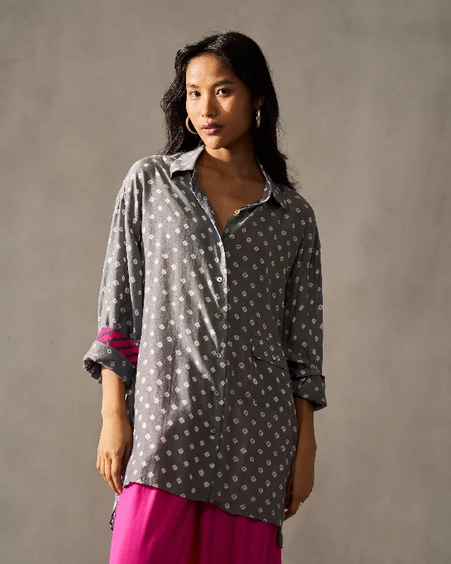 Sway Pocket Shirt - Grey Geometric