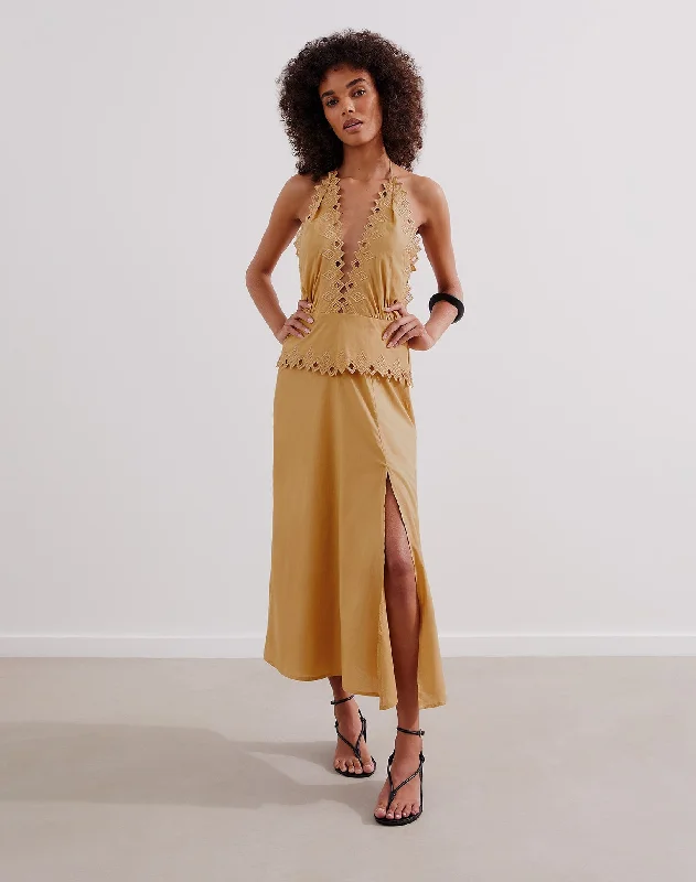 Tara Midi Dress (exchange only) - Walnut British Gentlewoman Style