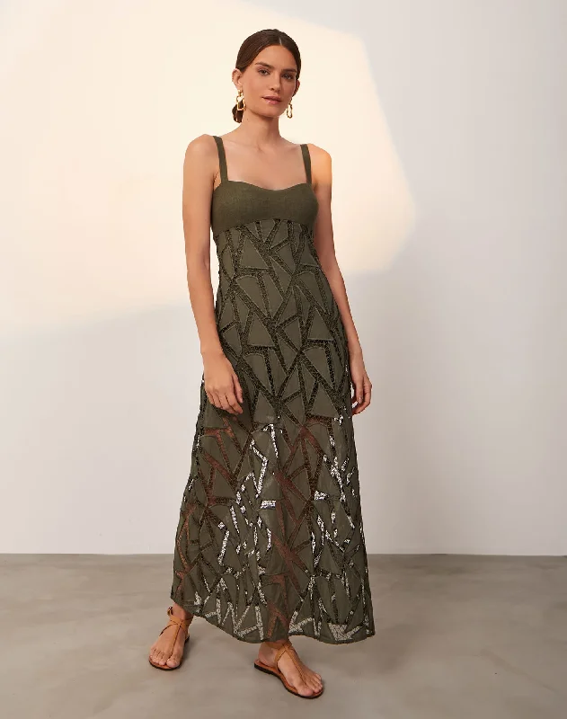 Eleni Long Dress - Evergreen Tough Women's Military - inspired