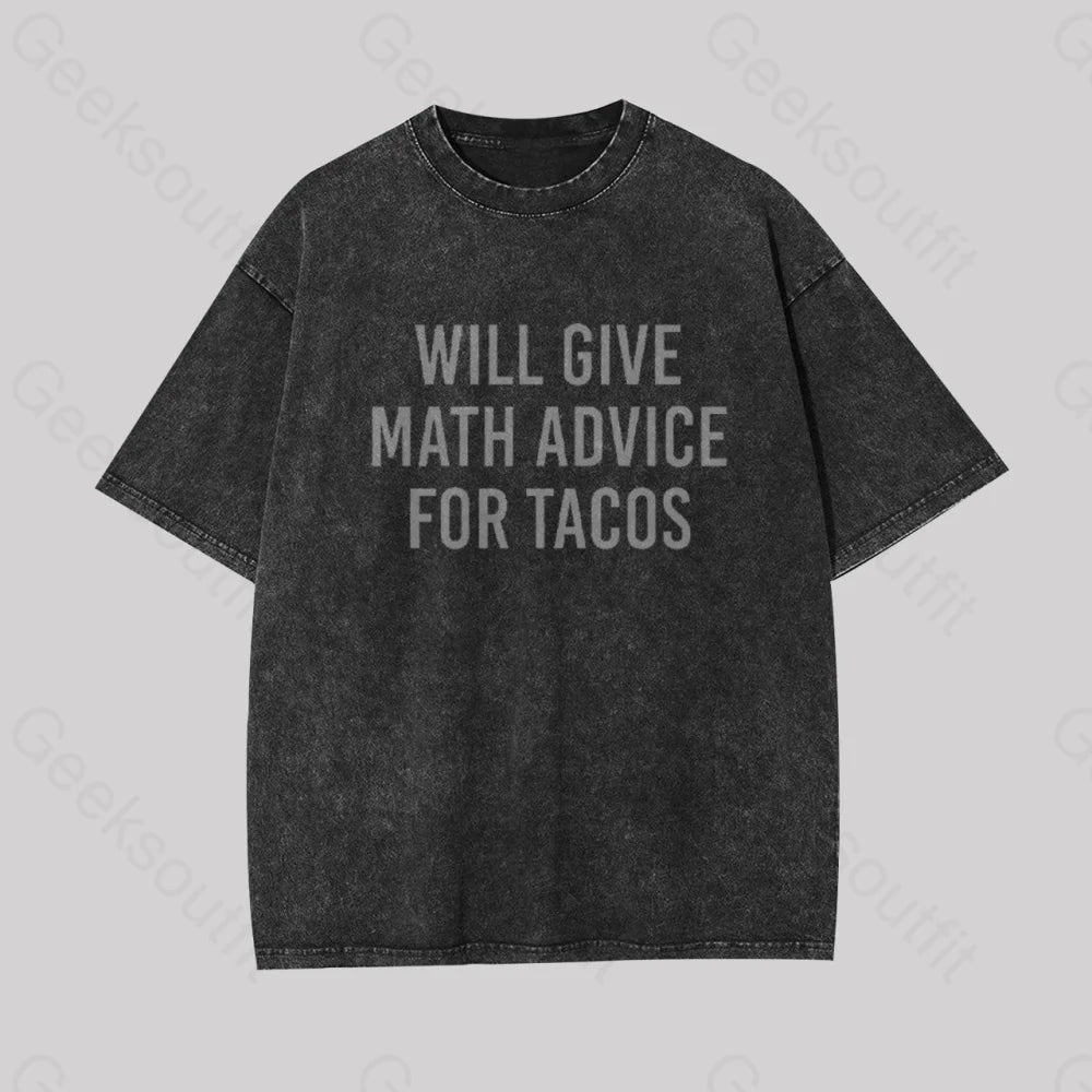 Will Give Math Advice Geek Washed T-shirt Sophisticated Women's 