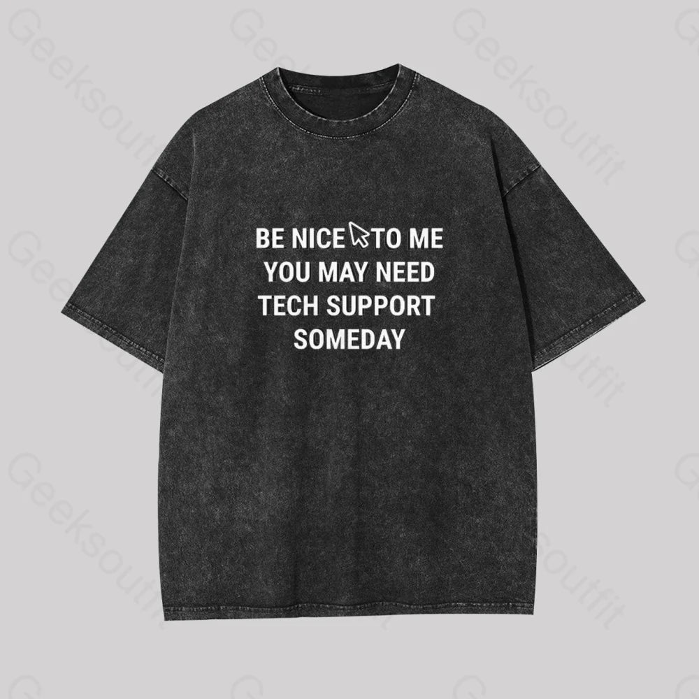 Be Nice Tech support Geek Washed T-shirt Modern Women's Tech