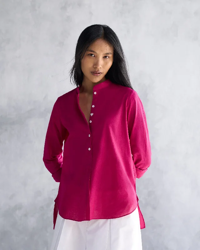 Mandarin Collar Top - Berry Dynamic Women's Moto