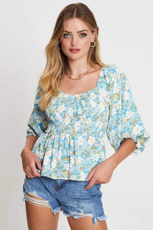 Print Smock Top Short Sleeve Dapper Women's Bow - adorned