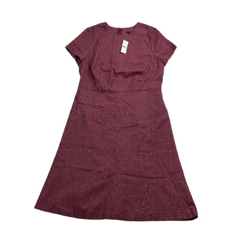 Dress Casual Midi By Ann Taylor In Purple, Size: 12 Classic Women's Pin - striped
