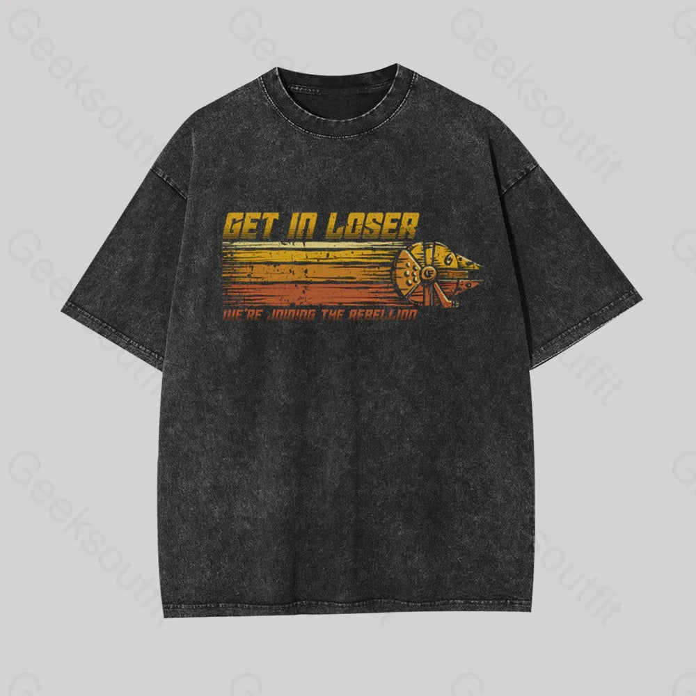 We are Joining The Rebellion Geek Washed T-shirt Cool Women's Distressed