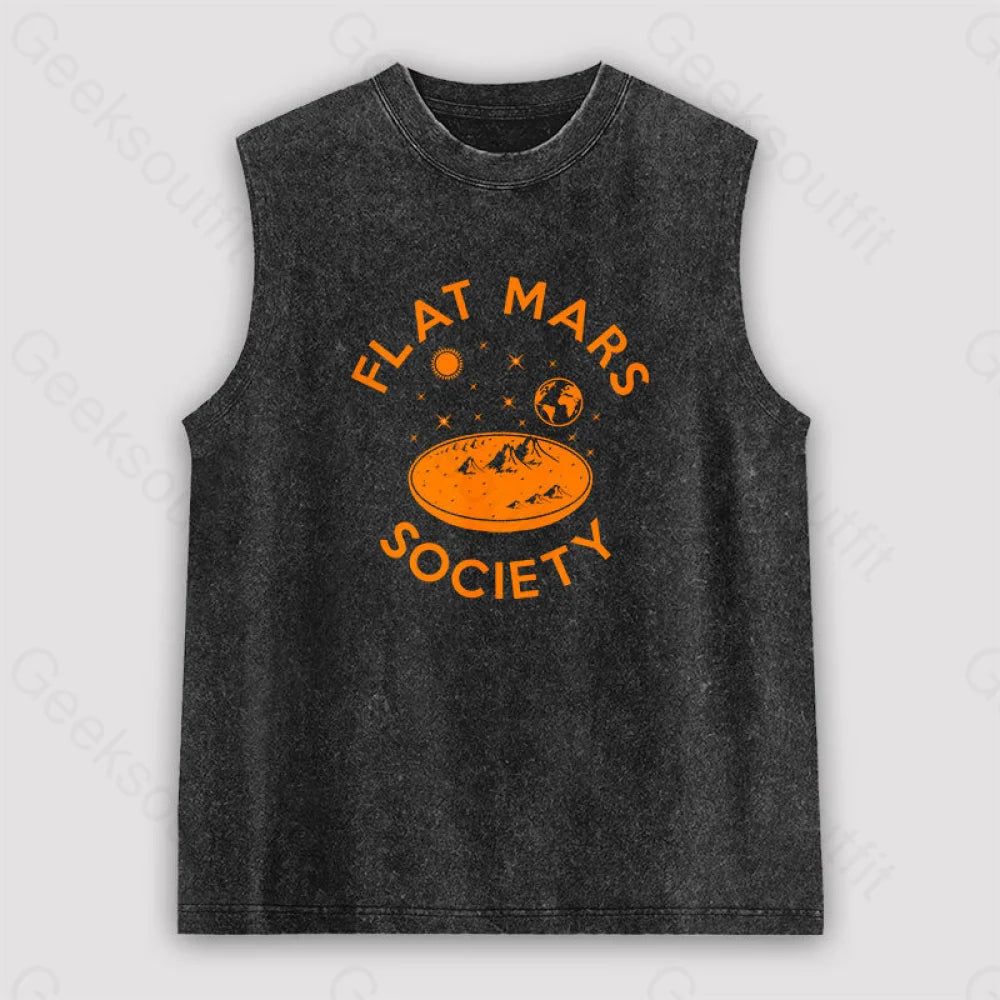 Flat Mars Unisex Washed Tank Trendy Women's Oversized