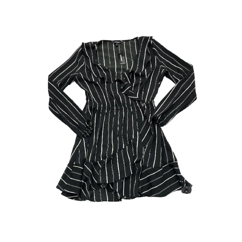 Dress Party Short By Express In Black & White, Size: S Cool Women's Distressed