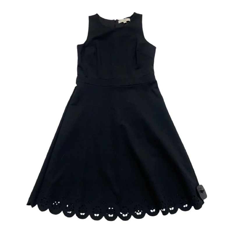 Dress Casual Midi By Loft In Black, Size: 2 Laid - back Women's Style