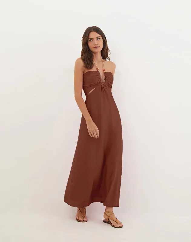 Melina Detail Midi Dress - Nutshell Geometric