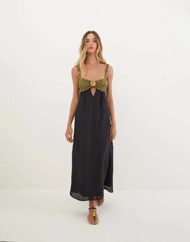 Aria Long Dress - Black Contemporary 
