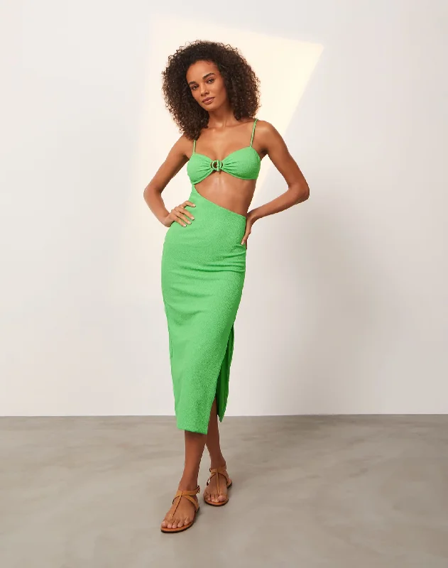 Firenze Kelly Detail Midi Dress - Seaside Refined Women's Hand - crafted