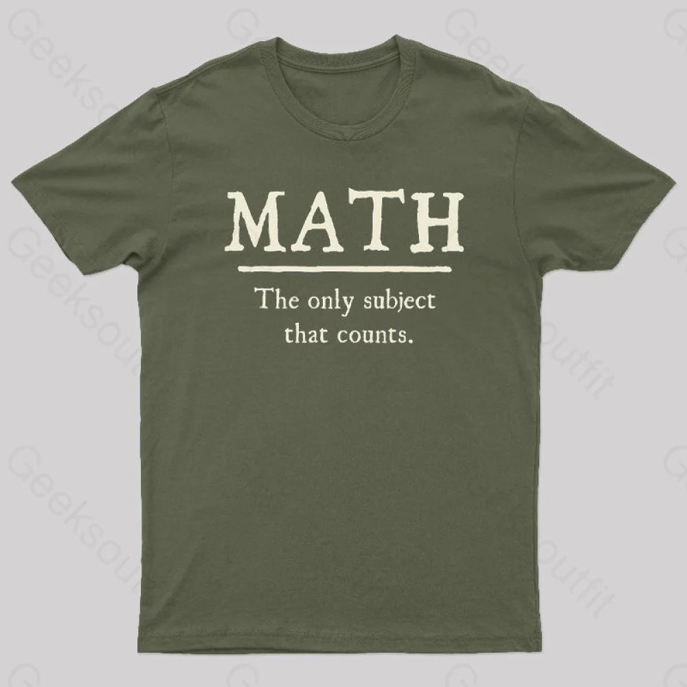Math The Only Subject That Counts Geek T-Shirt purpose