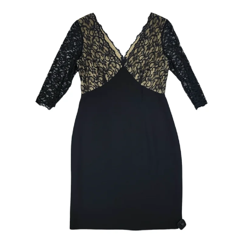 Black & Tan Dress Party Midi Maggy London, Size 8 Streetwear Style for 