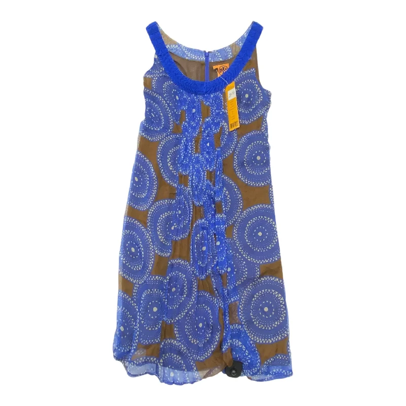 Dress Designer By Tory Burch In Blue & Brown, Size: 10 Sophisticated Women's Tailored