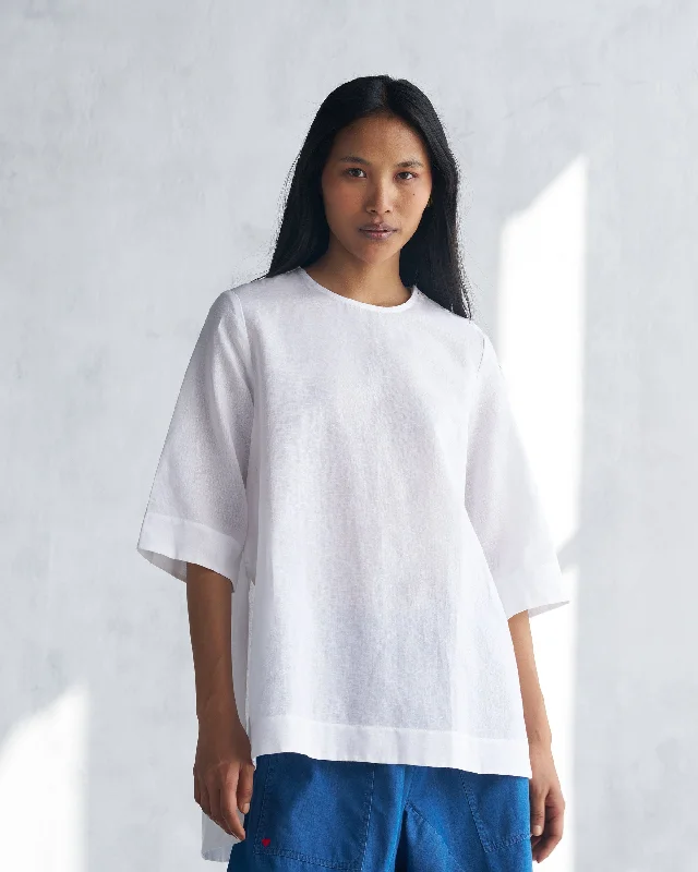 High Slit Top - White Stylish Women's Neon