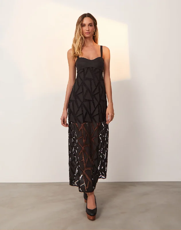 Eleni Long Dress - Black European