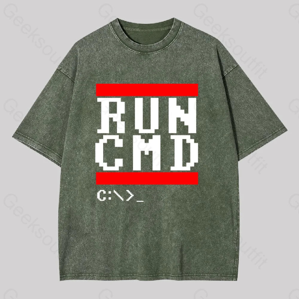 RUN CMD IT Washed T-shirt Practical Women's Quick - dry