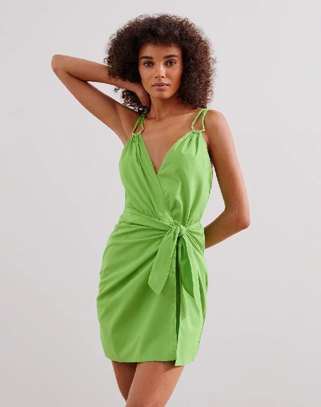 Shiso Short Dress (exchange only) - Acid Green Hip Women's Urban