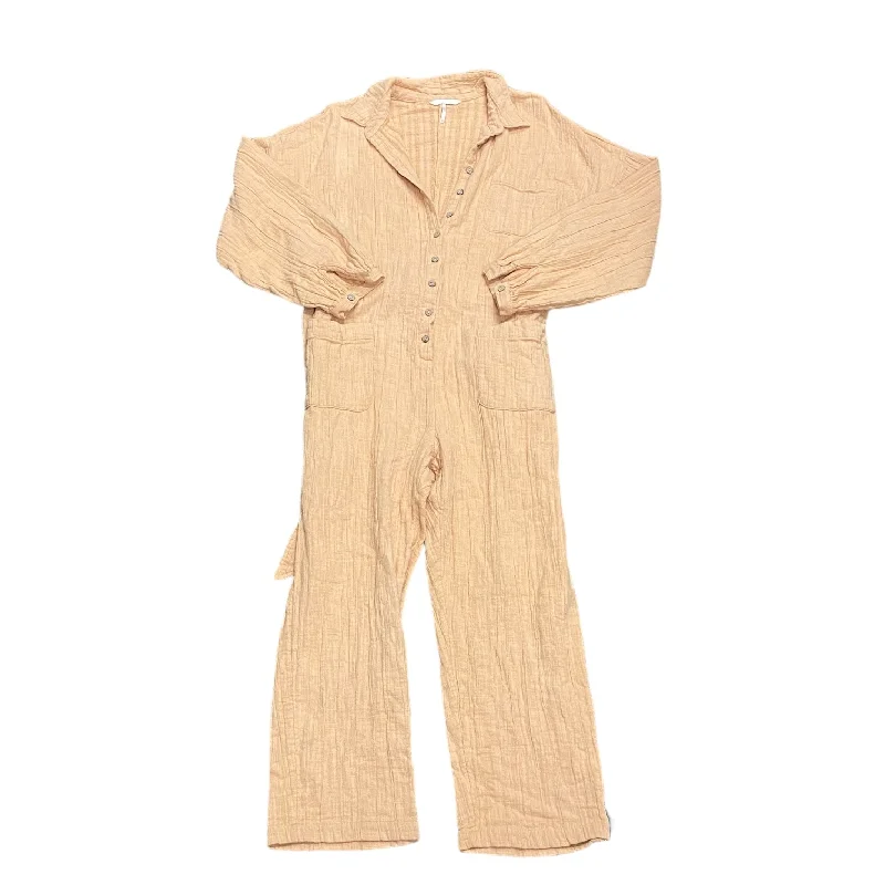 Orange Jumpsuit Free People, Size L Sporty Women's Athleisure 