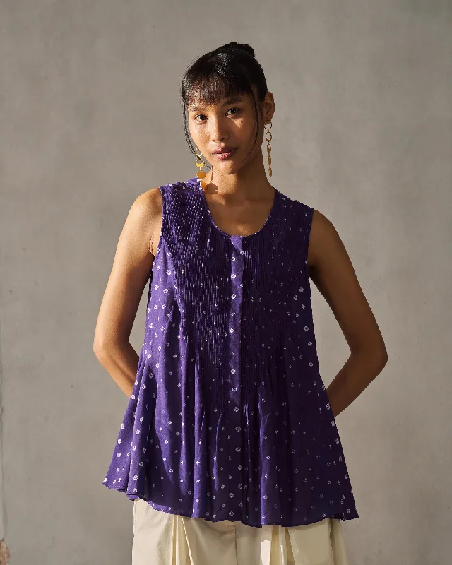 Swish Pintuck Top - Purple Elegant Women's Formal 