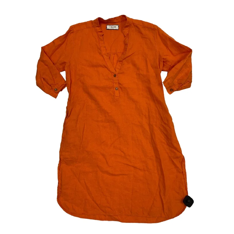 Orange Dress Party Midi Claude Tulum , Size Large Tough Women's Military - inspired
