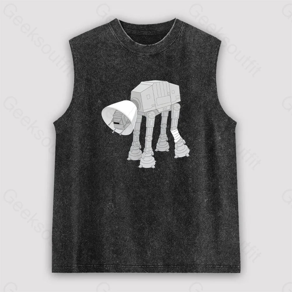 Battle Damage Unisex Washed Tank Refined Women's Hand - crafted