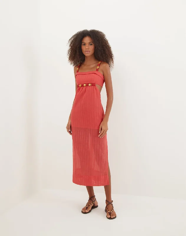 Sally Midi Dress - Raspberry Street