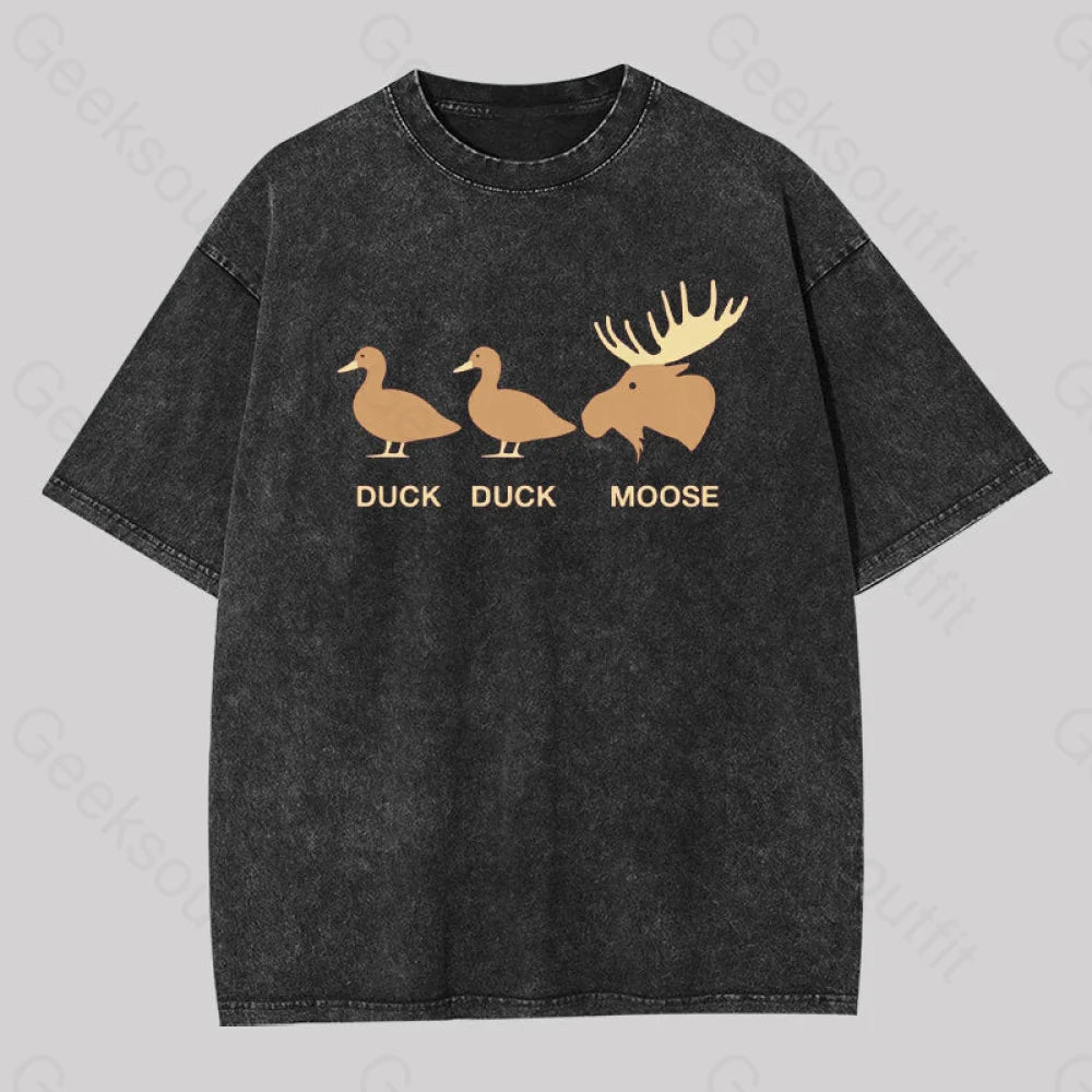 Duck Duck Moose Geek Washed T-shirt Preppy Women's College