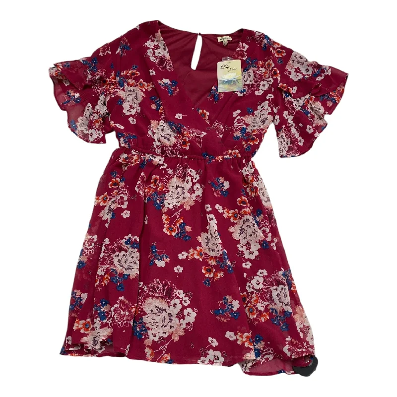 Dress Casual Midi By Lily Rose In Floral Print, Size: L Polished Women's Silk