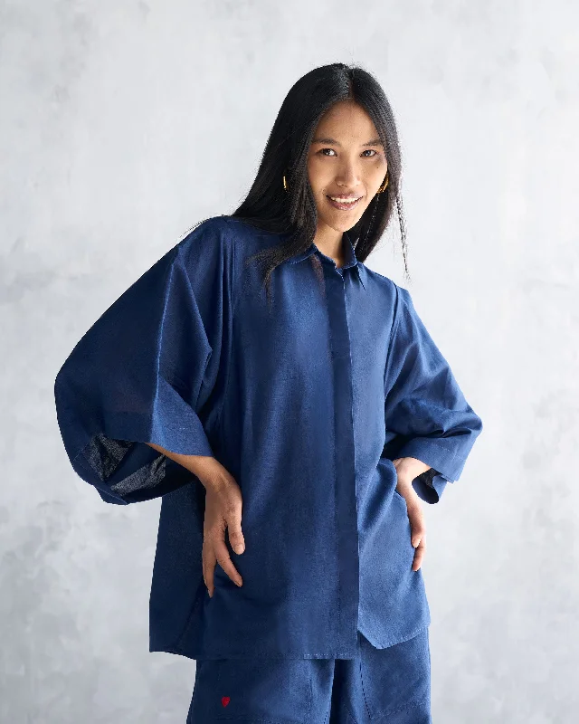 Drop Armhole Shirt - Indigo Compression