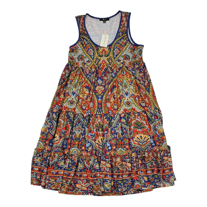 Multi-colored Dress Casual Midi SHALL WE, Size M Trendy Women's Oversized