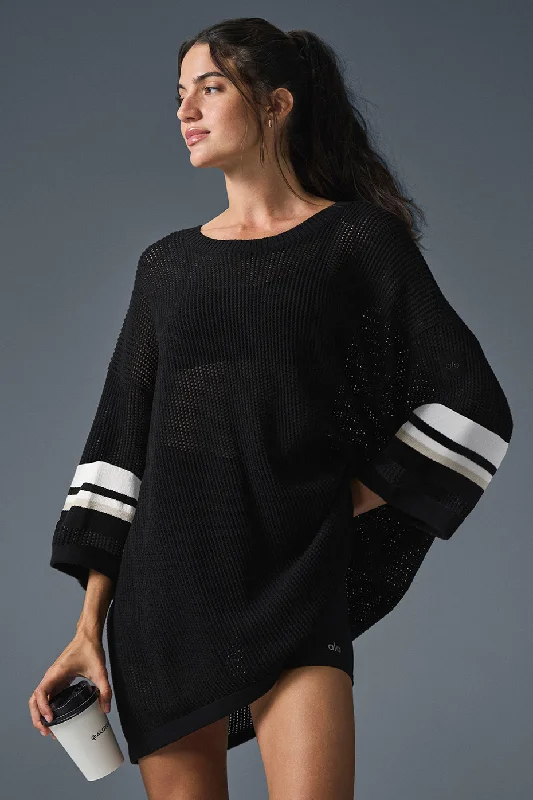 Open Knit Playoff Jersey - Black/Bone Modern Women's 