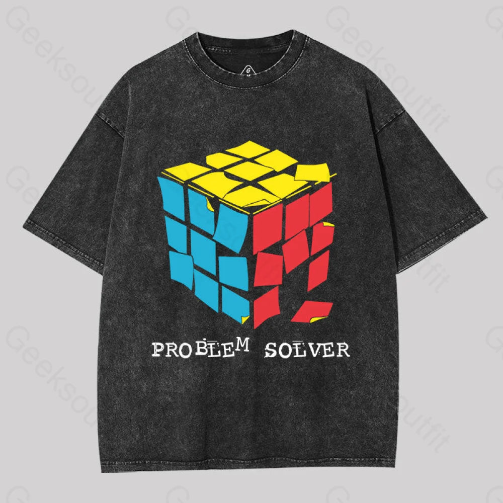 Problem Solver Geek Washed T-shirt Youthful Women's Anime - inspired