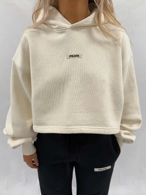 Cream Core Heavyweight Cropped Hoodie. European
