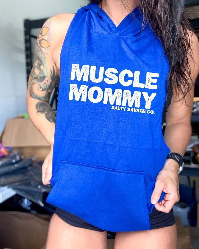 Salty Savage Unisex "MUSCLE MOMMY" Sleeveless Muscle Tank Hoodie Traditional Women's Wool Salty Savage Unisex "MUSCLE MOMMY" Sleeveless Muscle Tank Hoodie Traditional Women's Wool