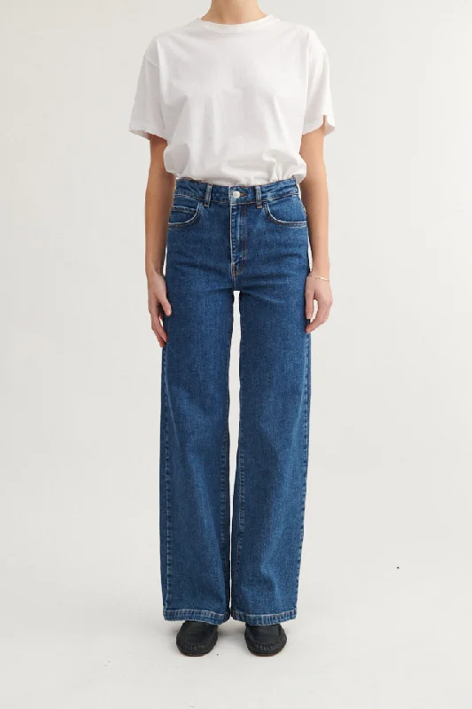 Enya Jeans - Mid Blue Cozy Women's Winter
