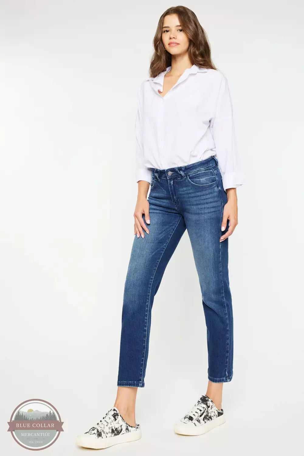 Dolores Mid Rise Slim Straight Jeans KC2567D Stylish Women's Neon