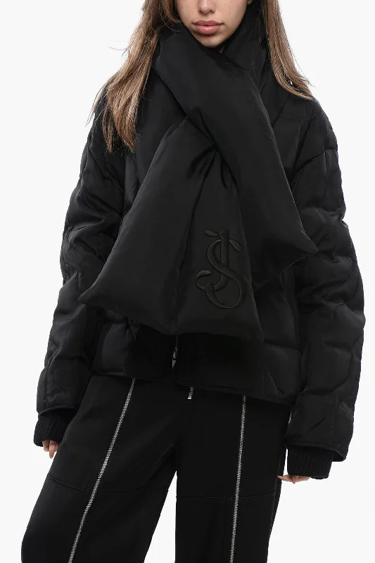 Jil Sander Quilted Down Jacket With Padded Scarf Dapper Women's 1920S