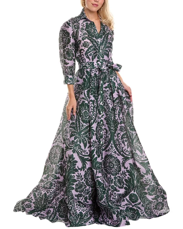 Carolina Herrera 3/4-Sleeve Silk Trench Gown purpose