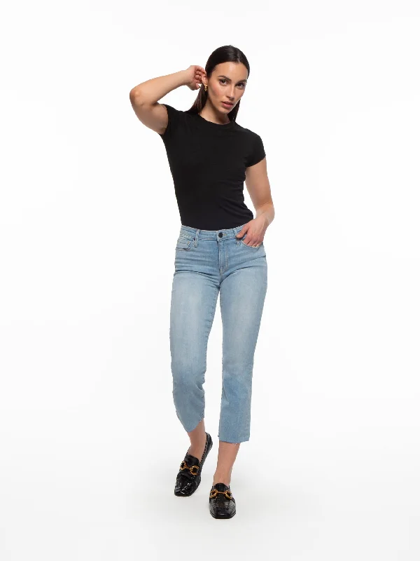 Byron Crop Straight w/Raw Hem in Coronado Trendy Women's Oversized