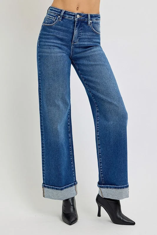 RISEN Tummy Control High Rise Cuffed Jeans Modern Women's 