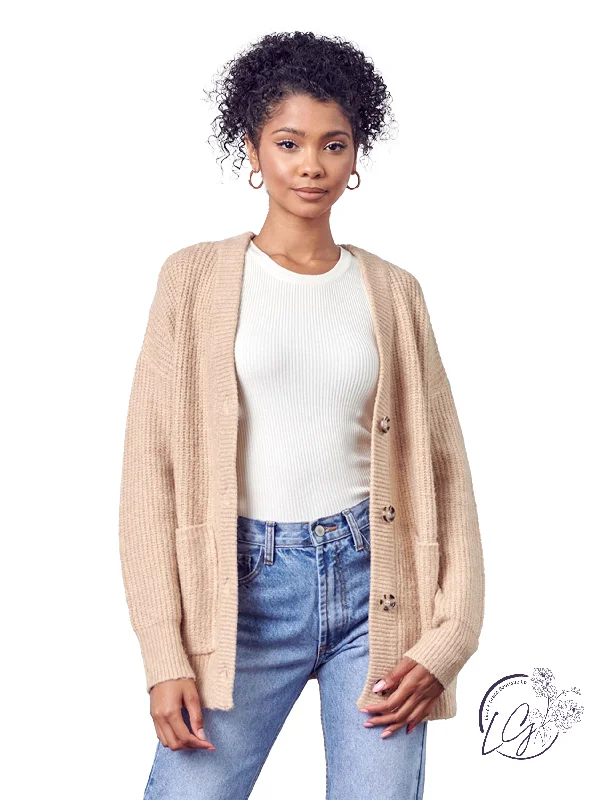 Staying On My Mind Ribbed Oversized Cardigan Refined Women's Classic 